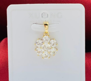 DIJE RODIO FLOR DORADO