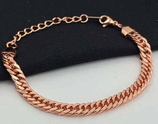 PULSERA ACERO INOXIDABLE ROSA DOBLE ESLABON