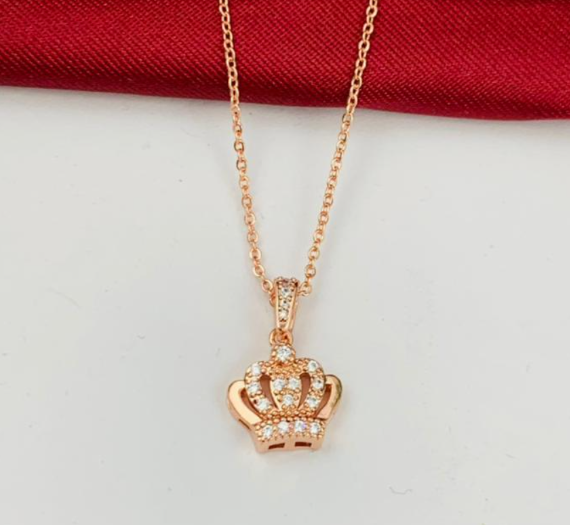 DUO RODIO CORONA 3D CIRCONES ROSA
