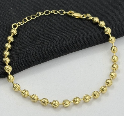 PULSERA RODIO MILITAR DORADO DIAMANTADO