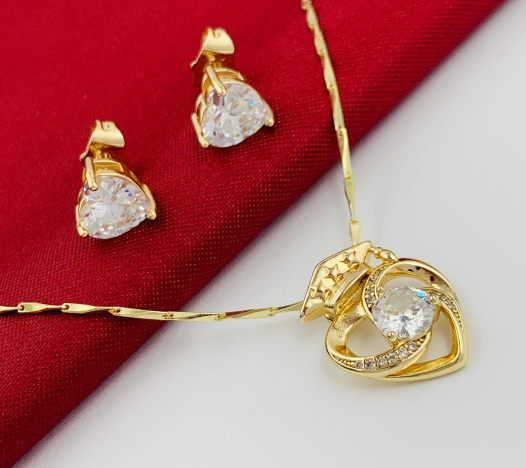 JUEGO RODIO CORAZON GRADUACION DORADO