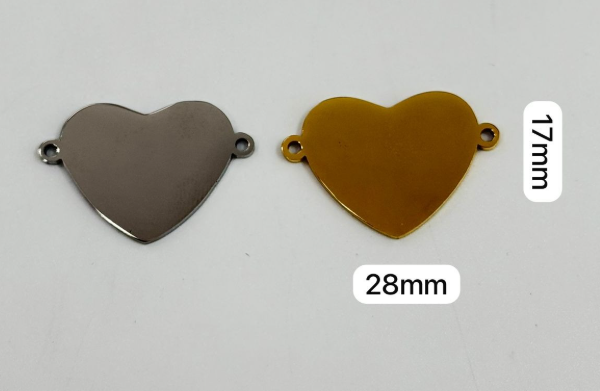 PLACA ACERO INOXIDABLE CORAZON