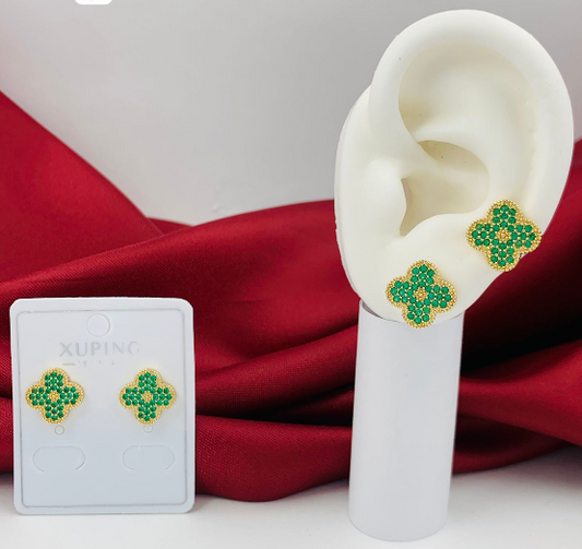 TOPO RODIO VAN CLEF CIRCON VERDE DORADO