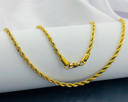 CADENA ACERO INOXIDABLE LASO DORADO GRUESA 60CM