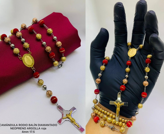 CAMANDULA ACERO INOXIDABLE Y RODIO 3 OROS