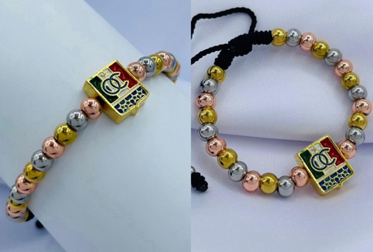 PULSERA ACERO INOXIDABLE 3 OROS ONCE CALDAS