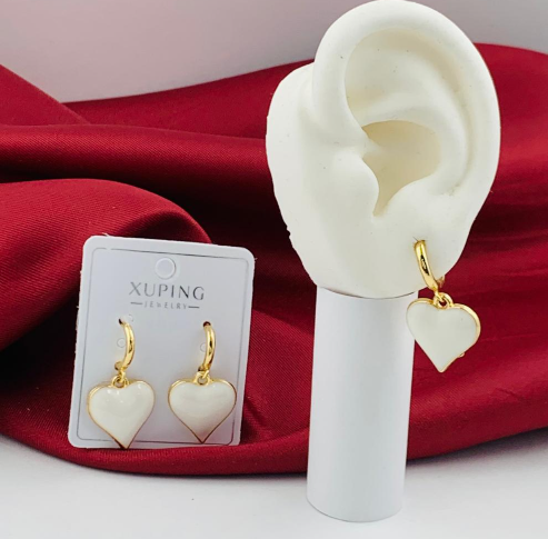 ARETE RODIO CORAZON COLGANTE BLANCO