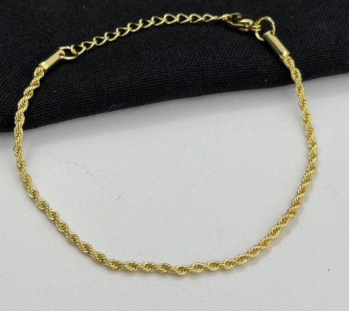 PULSERA RODIO DORADO LASO DELGADA