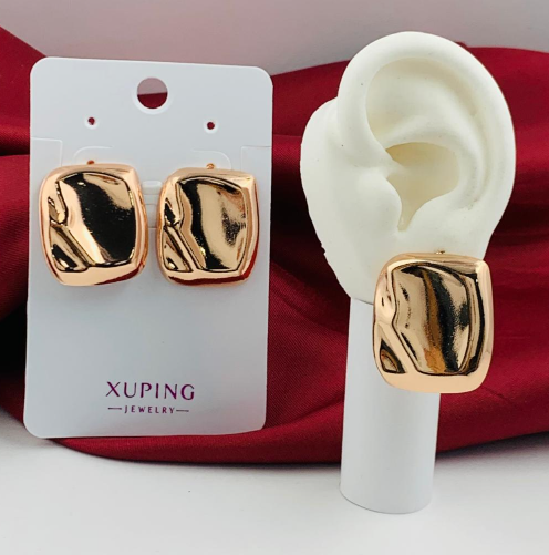ARETE RODIO CUADRADO VISOS ROSA