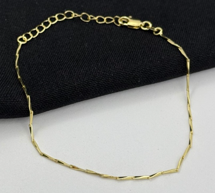 PULSERA RODIO DORADO PALITO