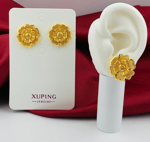 ARETE RODIO FLOR FILIGRANA DORADO