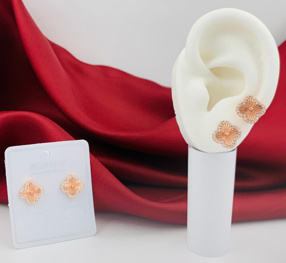 TOPO RODIO VAN CLEF ROSA VISOS CIRCON ALREDEDOR