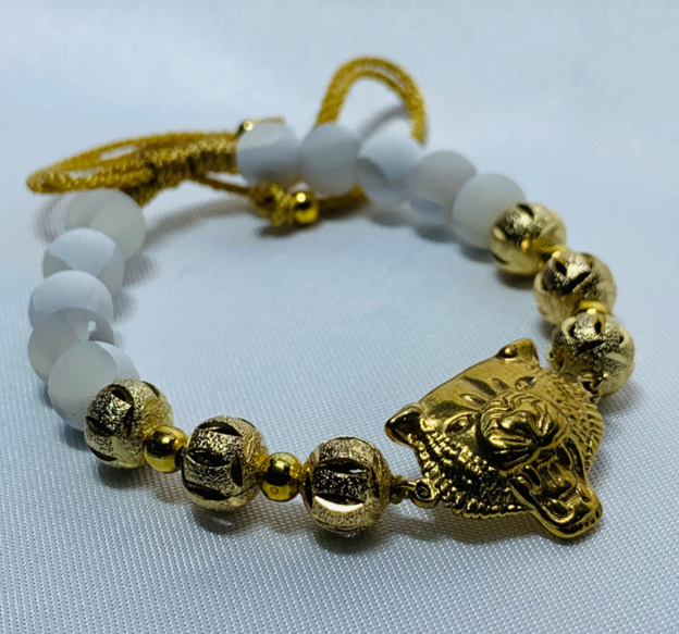 PULSERA NEOPRENO RODIO BLANCO DORADO LEON