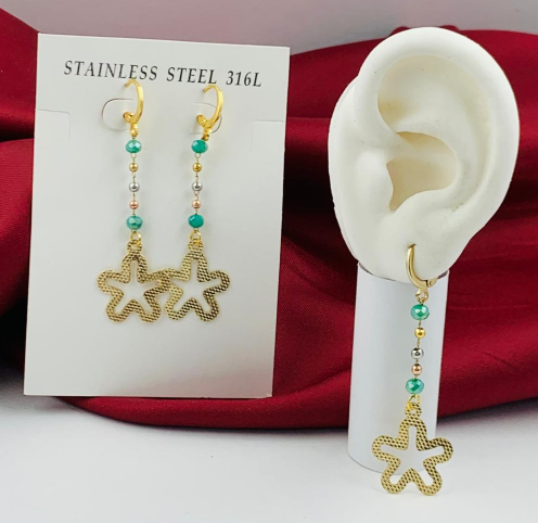 ARETE ACERO INOXIDABLE COLGANTE ESTRELLA CIRCON AZUL