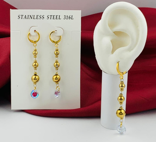 ARETE ACERO INOXIDABLE COLGANTE BOLAS DORADAS VISOS