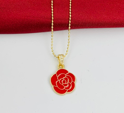 DUO RODIO ROSA ROJA DORADO