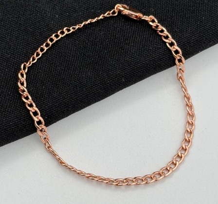 PULSERA RODIO ROSA CUBANA DELGADA