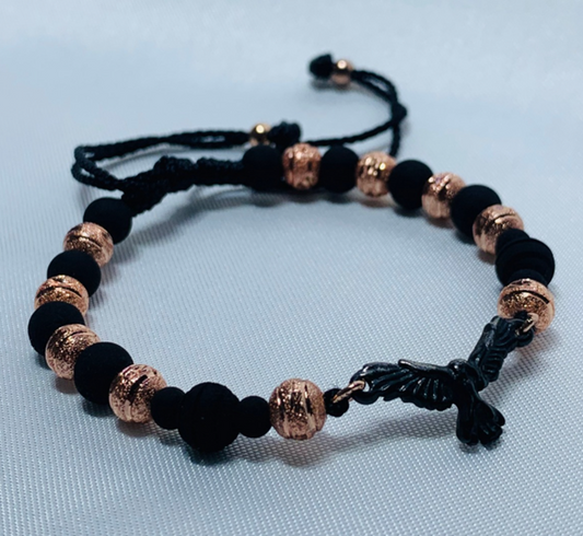 PULSERA NEOPRENO RODIO NEGRO AGUILA