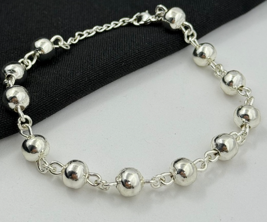 PULSERA RODIO PLATIZADA BOLAS