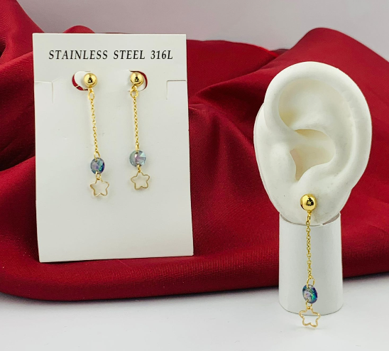 ARETE ACERO INOXIDABLE COLGANTE ESTRELLA DORADO