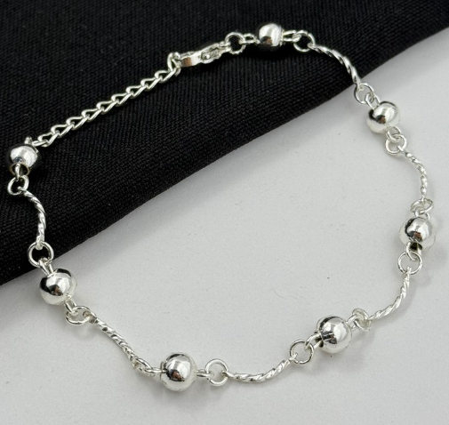 PULSERA RODIO PLATIZADA BOLAS