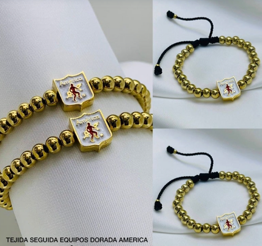 PULSERA ACERO INOXIDABLE DORADO AMERICA