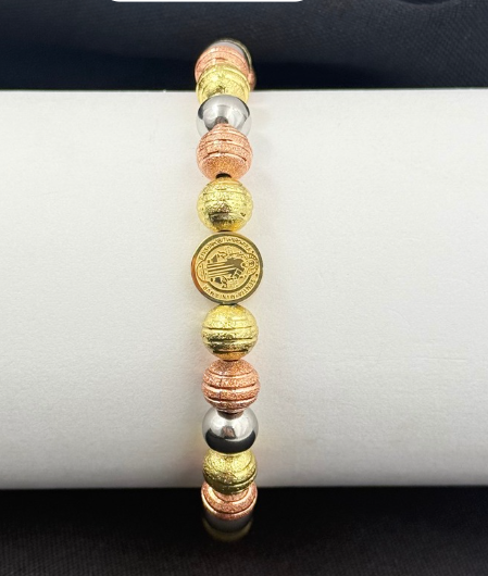 PULSERA RODIO 3 OROS SAN BENITO