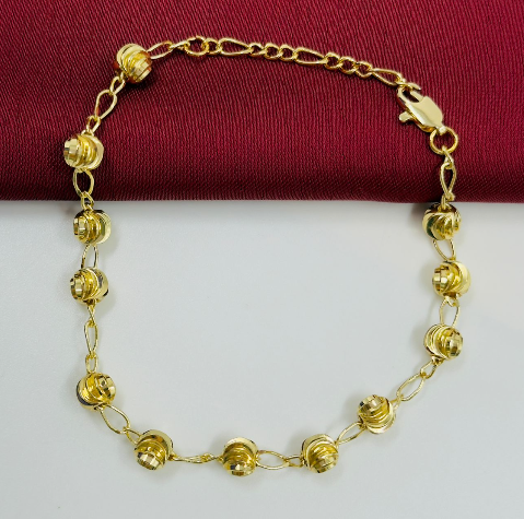 PULSERA RODIO BALINES DIAMANTADO DORADO