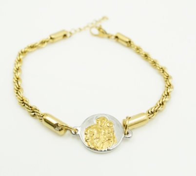 PULSERA ACERO INOXIDABLE DORADO FAMILIA SAGRADA