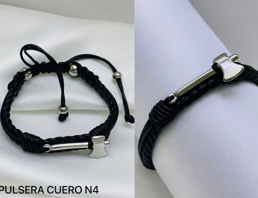 PULSERA CUERO ACERO INOXIDABLE MACHETE