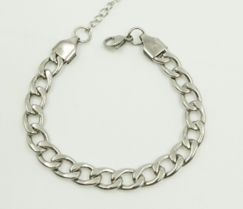 PULSERA ACERO INOXIDABLE PLATEADO CUBANA