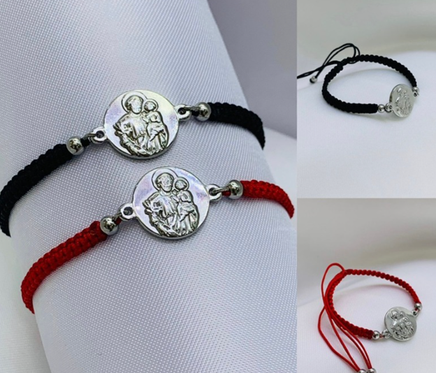 PULSERA HILO MACRAME MEDALLA SAN JOSE