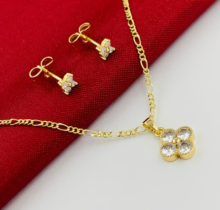 JUEGO RODIO VAN CLEF CIRCON BLANCO