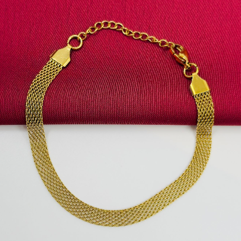 PULSERA ACERO INOXIDABLE MALLA DORADO