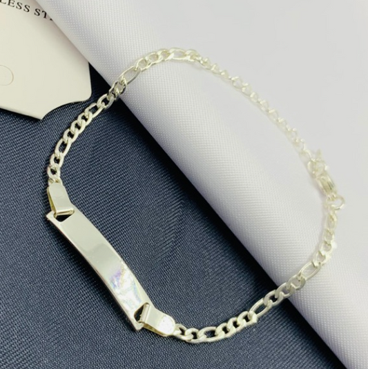 PULSERA ACERO INOXIDABLE PLACA PLATIZADA CARTIR DELGADA