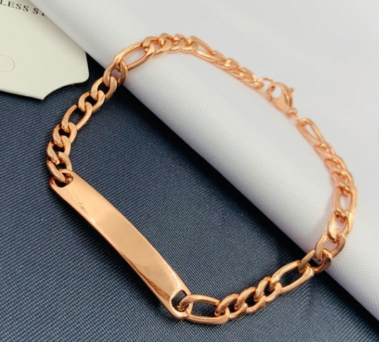 PULSERA ACERO INOXIDABLE PLACA ROSA CARTIER