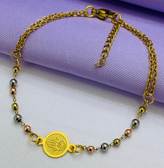 PULSERA ACERO INOXIDABLE 3 OROS