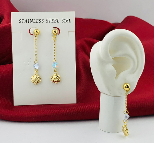 ARETE ACERO INOXIDABLE COLGANTE SOL DORADO