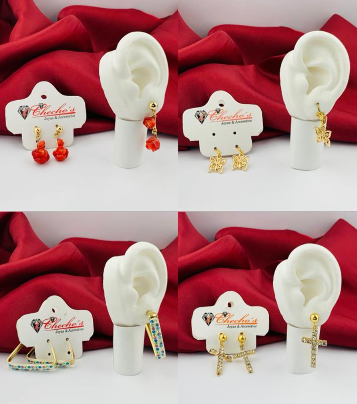 20 ARETES SURTIDOS COVER GOLD ($2.800 C/U)