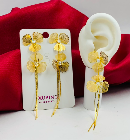 ARETE RODIO COLGANTE FLOR CIRCON DORADO