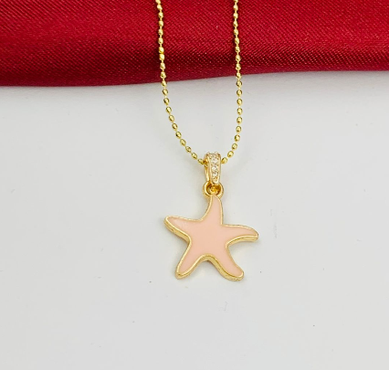 DUO RODIO ESTRELLA MAR ROSA DORADO