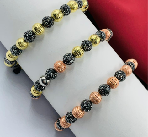 PULSERA RODIO BOLA DE FUEGO BALIN DIAMANTADO