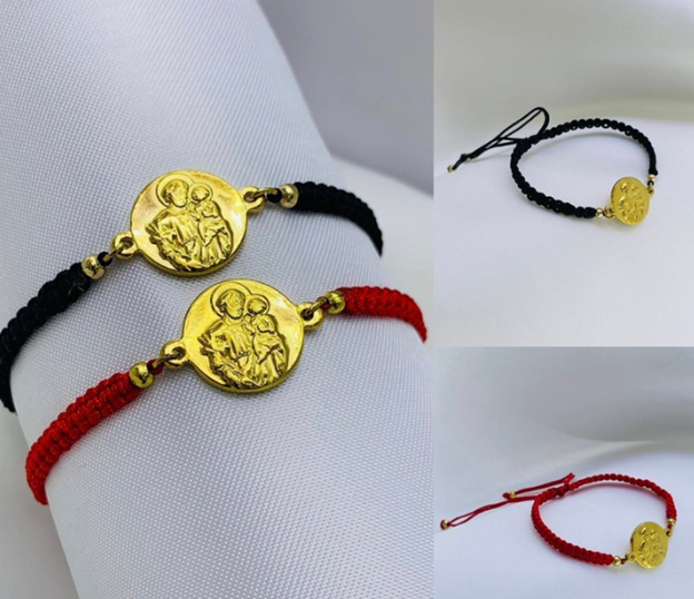 PULSERA HILO MACRAME MEDALLA SAN JOSE