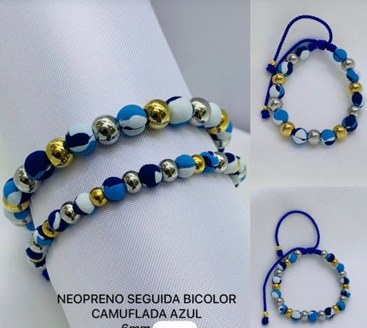 PULSERA NEOPRENO MILITAR AZUL