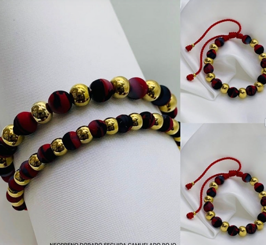 PULSERA NEOPRENO MILITAR ROJO