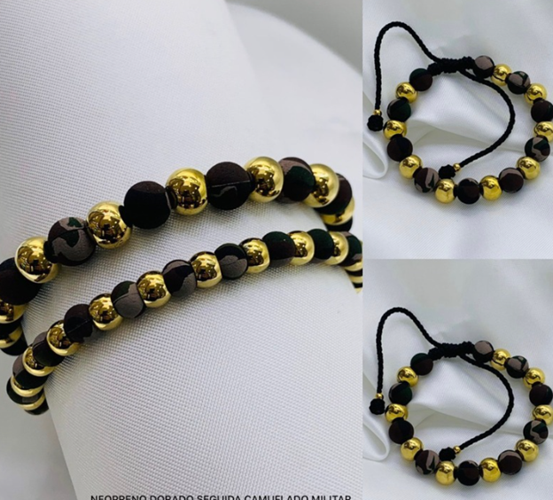 PULSERA NEOPRENO ACERO INOXIDABLE