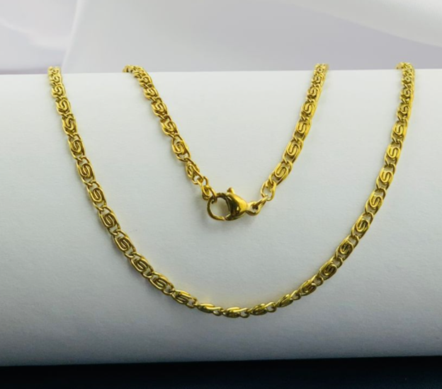 CADENA ACERO INOXIDABLE DORADO CARACOL 60CM