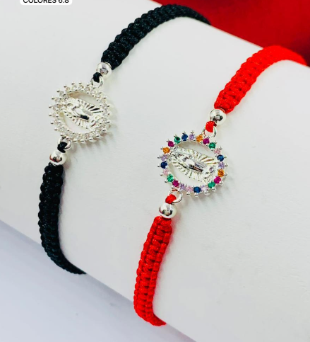 PULSERA RODIO PLATIZADO VIRGEN CIRCON COLORES