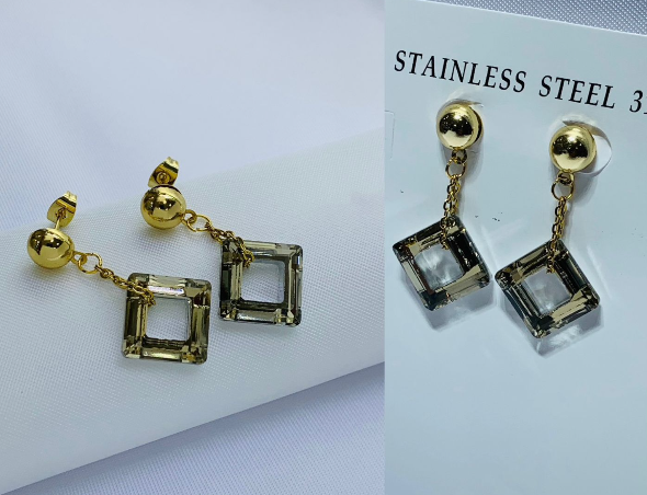 ARETE ACERO INOXIDABLE COLGANTE ROMBO CAFE