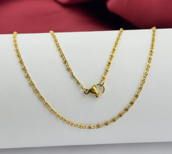 CADENA ACERO INOXIDABLE DORADO CARACOL 60CM